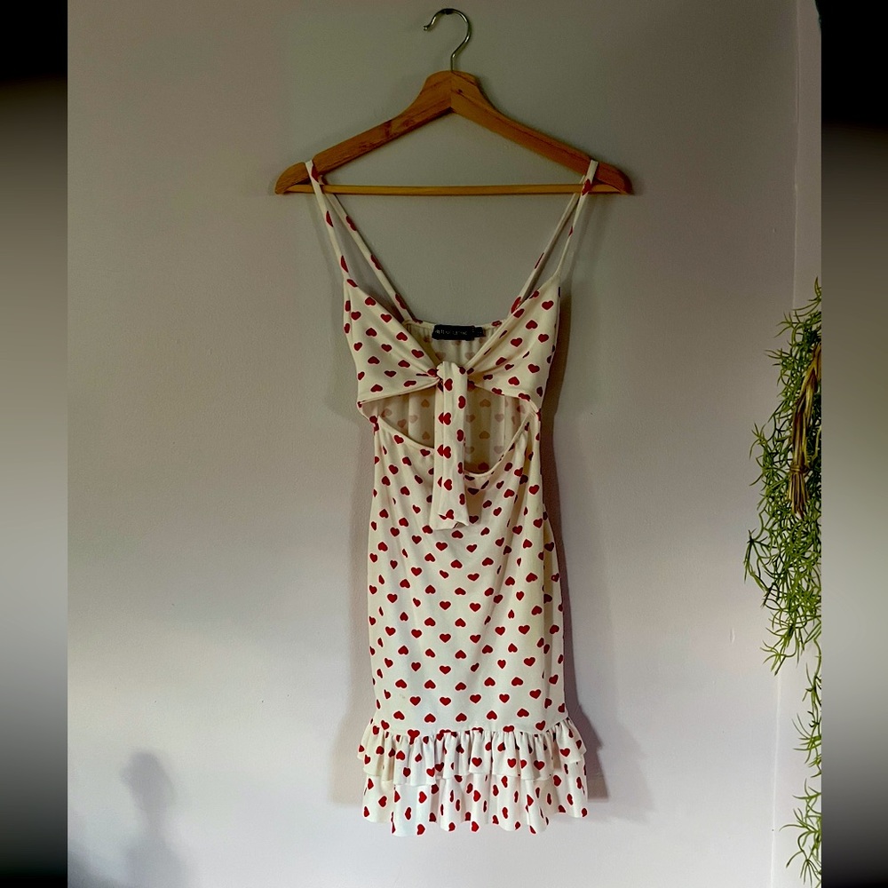 Pretty Little Thing Red Heart Cutout Dress